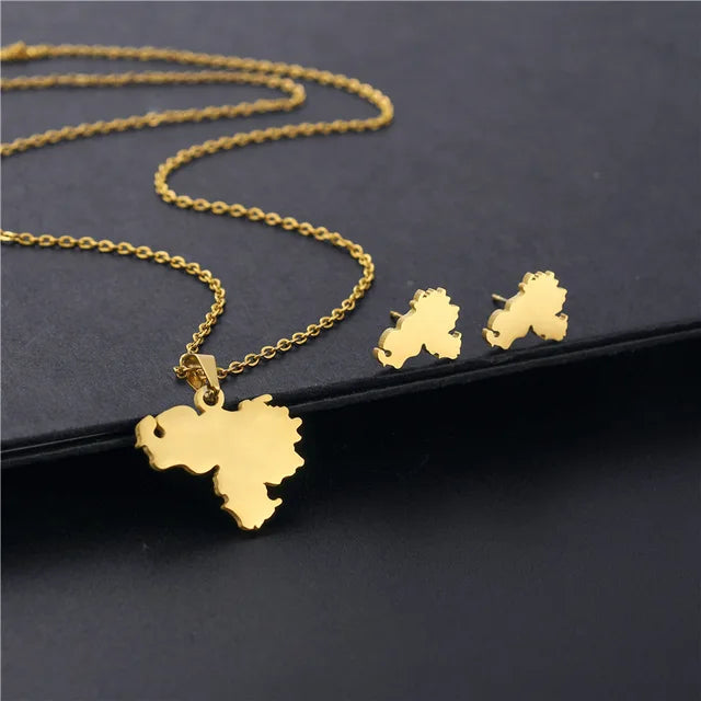 Boho Schmucksets mit Anhängern aus Edelstahl - Saturn Planet, Lächelndes Gesicht, Eiffelturm und Gänseanhänger - für Frauen