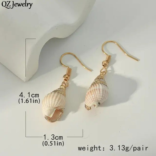 Boho Style Shell Drop Earrings for Women