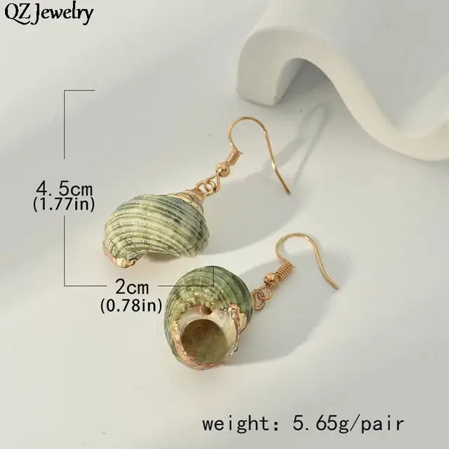 Boho Style Shell Drop Earrings for Women