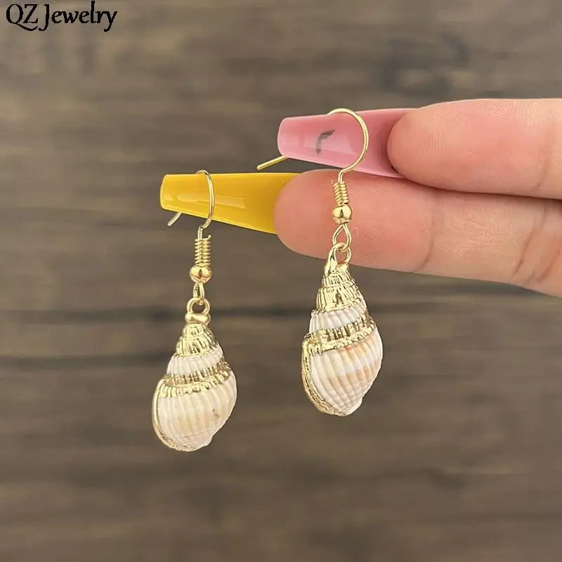 Boho Style Shell Drop Earrings for Women