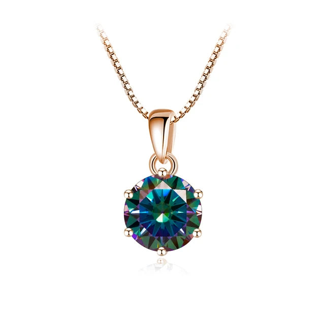 Schmetterlingskuss 6,5 mm 1,0 Karat D Moissanit Halsketten Roségold plattiert Anhänger Original Echte S925 Silberkette Schmuck für Frauen