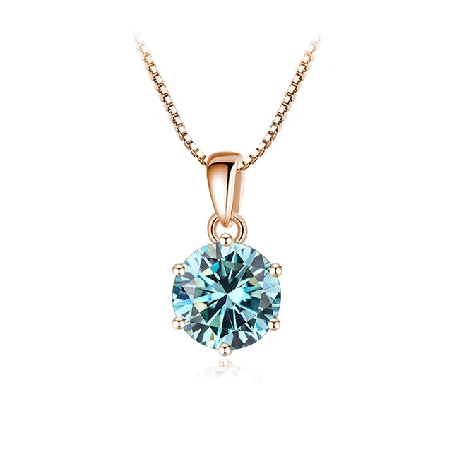 Schmetterlingskuss 6,5 mm 1,0 Karat D Moissanit Halsketten Roségold plattiert Anhänger Original Echte S925 Silberkette Schmuck für Frauen