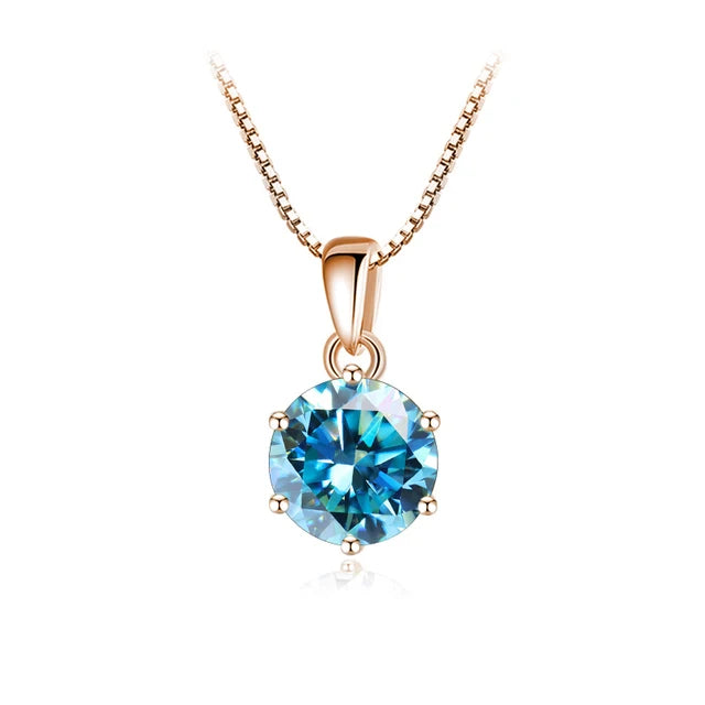 Schmetterlingskuss 6,5 mm 1,0 Karat D Moissanit Halsketten Roségold plattiert Anhänger Original Echte S925 Silberkette Schmuck für Frauen