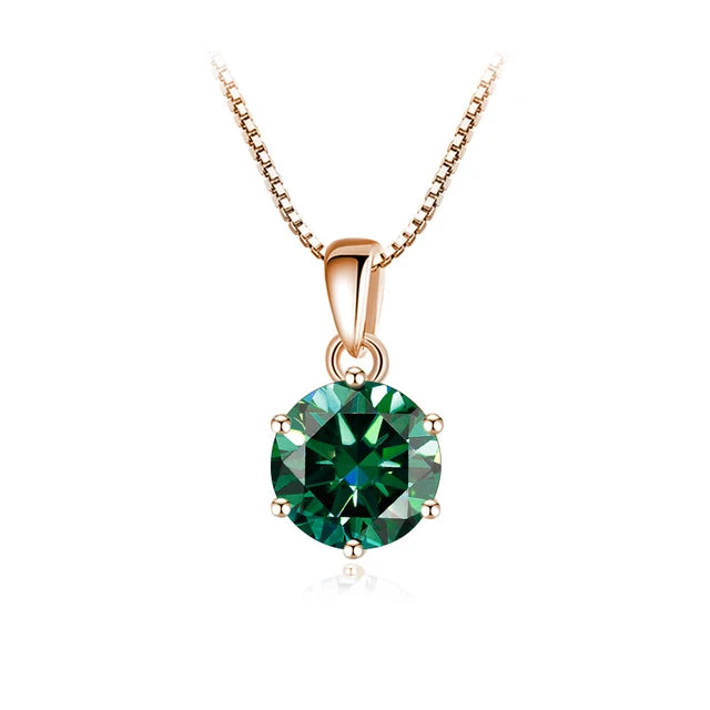 Schmetterlingskuss 6,5 mm 1,0 Karat D Moissanit Halsketten Roségold plattiert Anhänger Original Echte S925 Silberkette Schmuck für Frauen