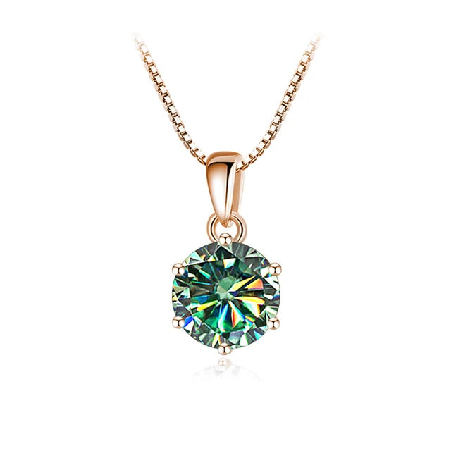 Schmetterlingskuss 6,5 mm 1,0 Karat D Moissanit Halsketten Roségold plattiert Anhänger Original Echte S925 Silberkette Schmuck für Frauen
