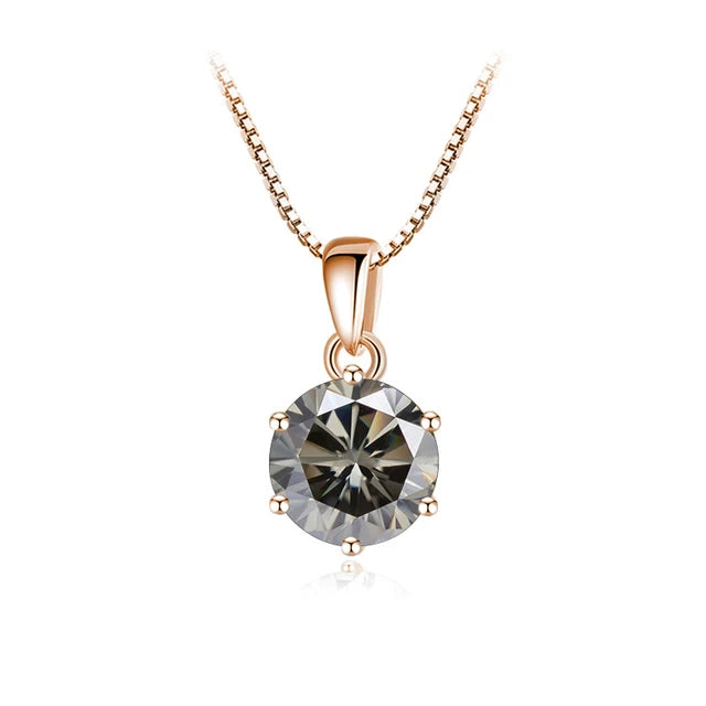Schmetterlingskuss 6,5 mm 1,0 Karat D Moissanit Halsketten Roségold plattiert Anhänger Original Echte S925 Silberkette Schmuck für Frauen