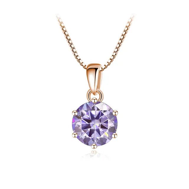 Schmetterlingskuss 6,5 mm 1,0 Karat D Moissanit Halsketten Roségold plattiert Anhänger Original Echte S925 Silberkette Schmuck für Frauen