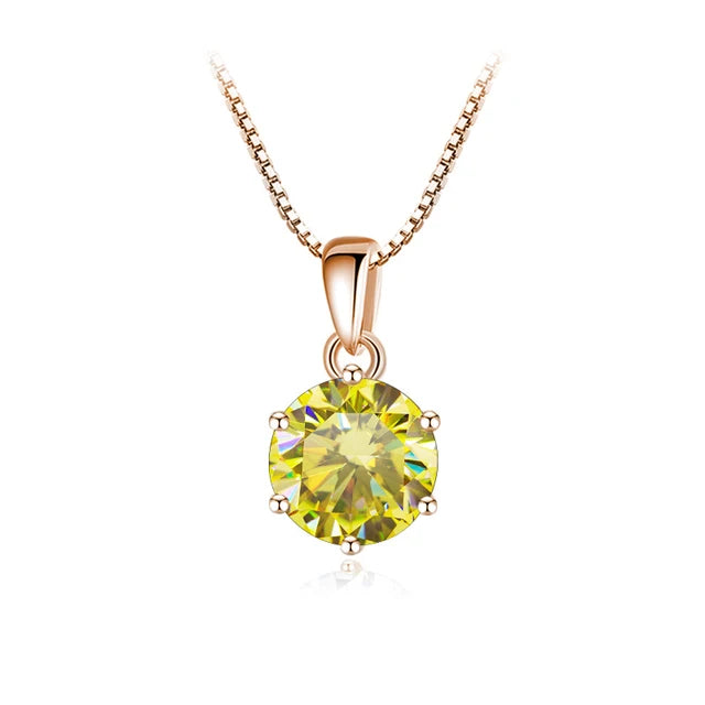 Schmetterlingskuss 6,5 mm 1,0 Karat D Moissanit Halsketten Roségold plattiert Anhänger Original Echte S925 Silberkette Schmuck für Frauen