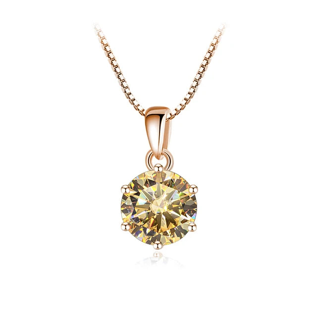 Schmetterlingskuss 6,5 mm 1,0 Karat D Moissanit Halsketten Roségold plattiert Anhänger Original Echte S925 Silberkette Schmuck für Frauen
