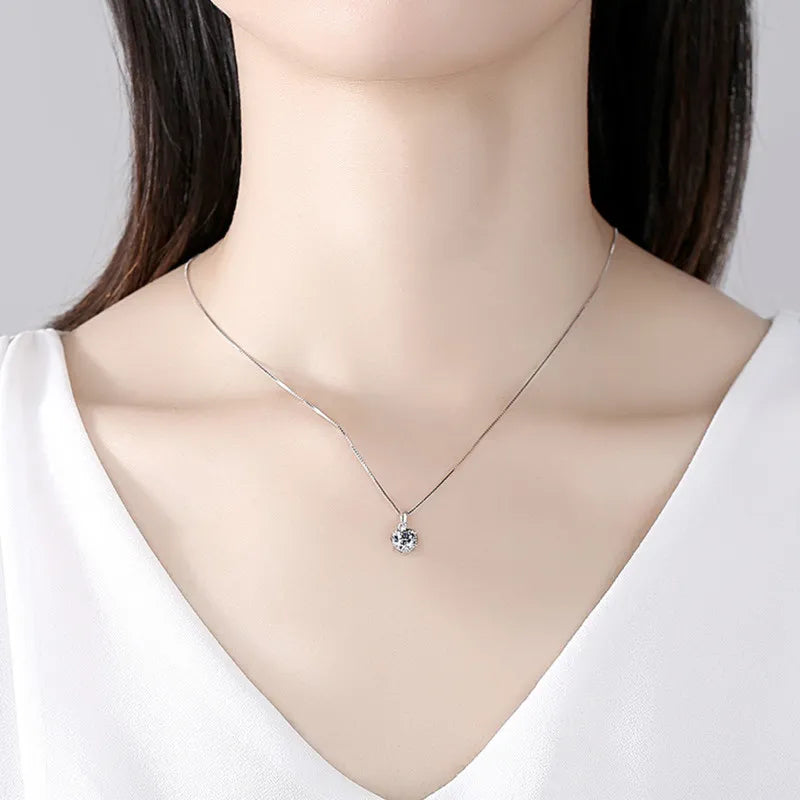 Schmetterlingskuss 6,5 mm 1,0 Karat D Moissanit Halsketten Roségold plattiert Anhänger Original Echte S925 Silberkette Schmuck für Frauen