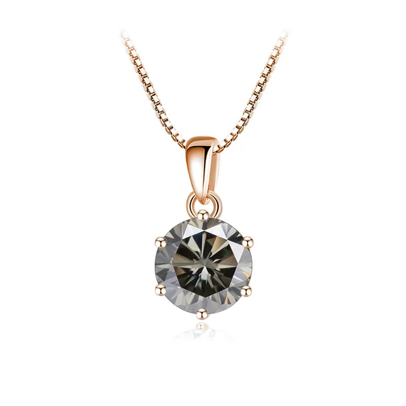 Schmetterlingskuss 6,5 mm 1,0 Karat D Moissanit Halsketten Roségold plattiert Anhänger Original Echte S925 Silberkette Schmuck für Frauen