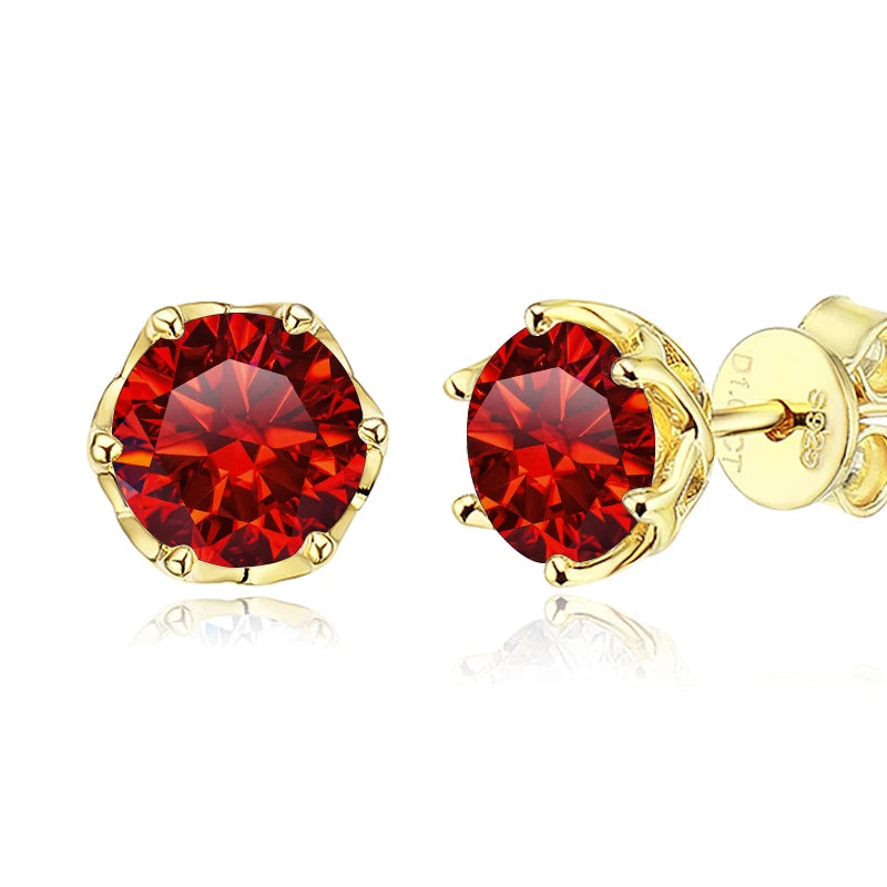 Schmetterlingskuss S925 Sterling Silber vergoldete D-Farbe Moissanit-Ohrstecker für Frauen Hochwertiger funkelnder Hochzeitsschmuck