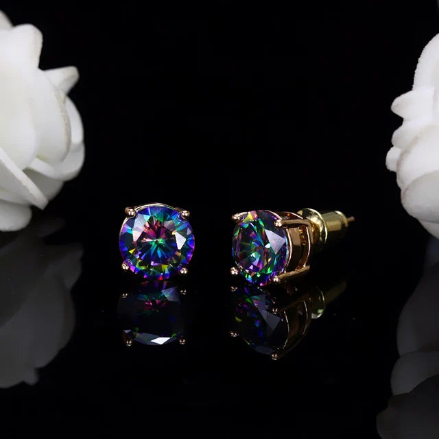 Bunte Kristall-Cubic-Zirkonia-Ohrringe für Frauen - Party-Schmuck und Weihnachtsgeschenke