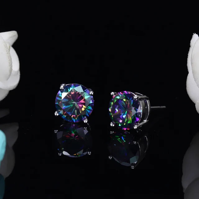Bunte Kristall-Cubic-Zirkonia-Ohrringe für Frauen - Party-Schmuck und Weihnachtsgeschenke