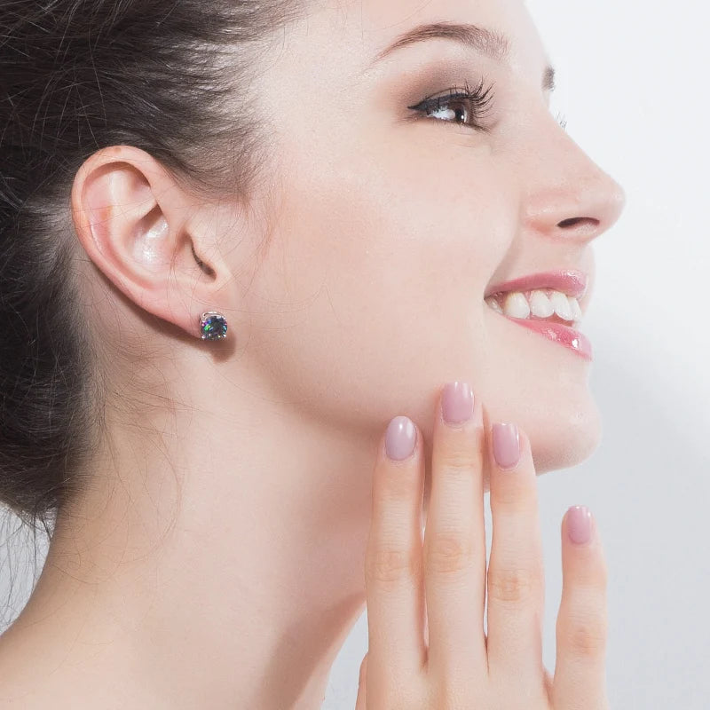 Bunte Kristall-Cubic-Zirkonia-Ohrringe für Frauen - Party-Schmuck und Weihnachtsgeschenke