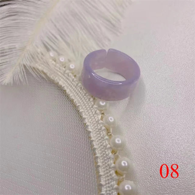 Süße, verstellbare Harzringe in Retro-Geometrie für Mädchenparty-Schmuck