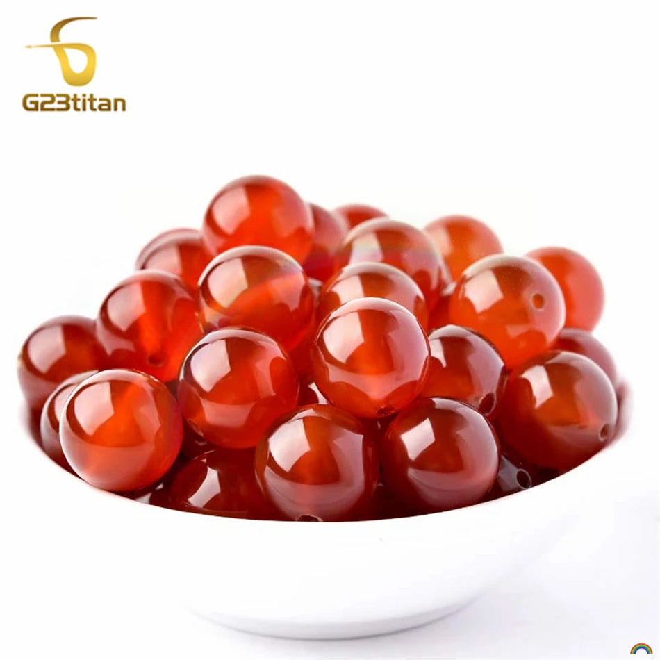 Elegante rote Karneol-Stein-Ohrringe für Frauen medizinische G23 Titan Piercing Ohrstecker 4mm 6mm 8mm Achat Perlen Schmuckgeschenk