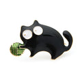 Charmante Runde Katze Mit Ball Aus Garn Emaille Brosche Pin