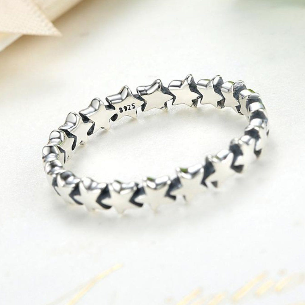 Chic Sterling Silber Shooting Stars Klingeln