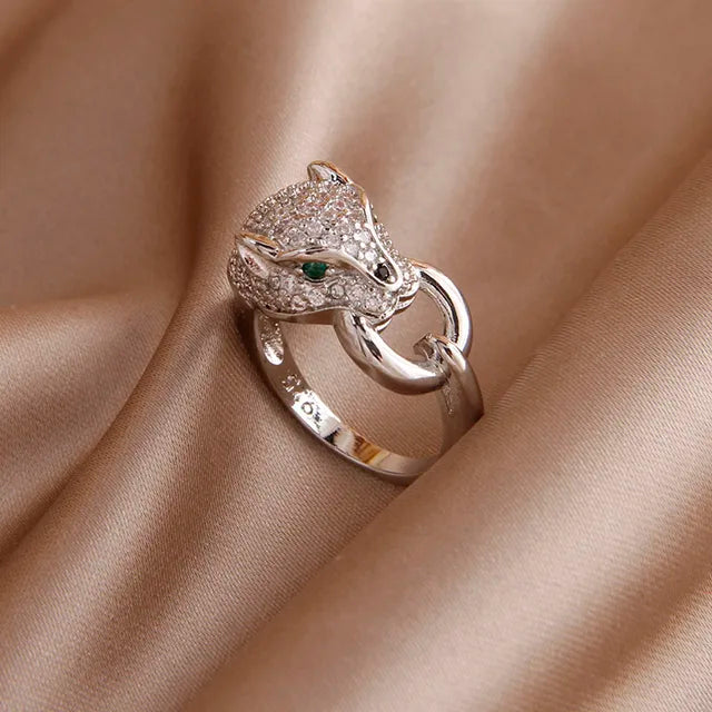 Eleganter Leopard-Kristallring für Damen - Perfekt für Partys und den täglichen Gebrauch