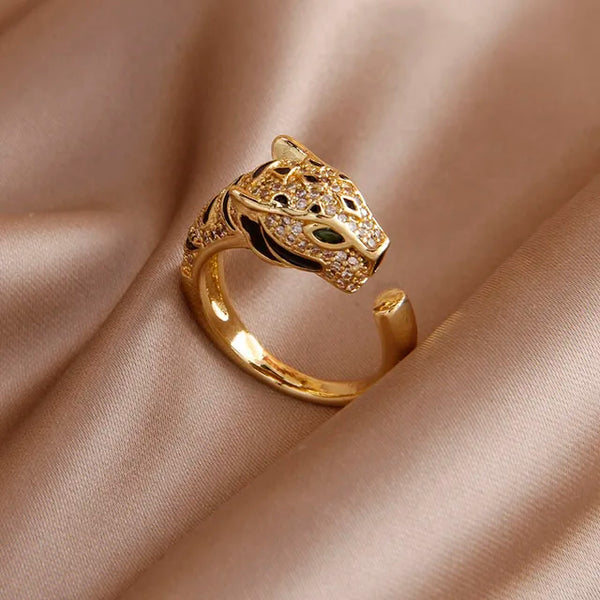 Eleganter Leopard-Kristallring für Damen - Perfekt für Partys und den täglichen Gebrauch