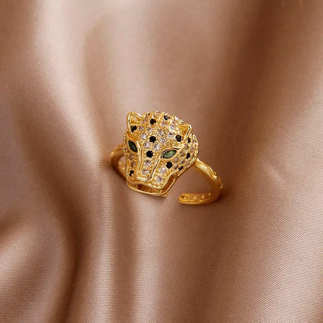 Eleganter Leopard-Kristallring für Damen - Perfekt für Partys und den täglichen Gebrauch