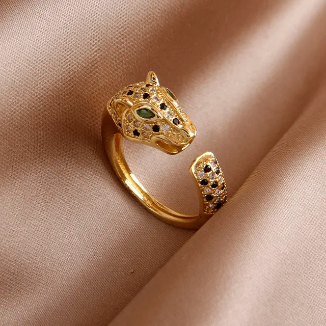 Eleganter Leopard-Kristallring für Damen - Perfekt für Partys und den täglichen Gebrauch