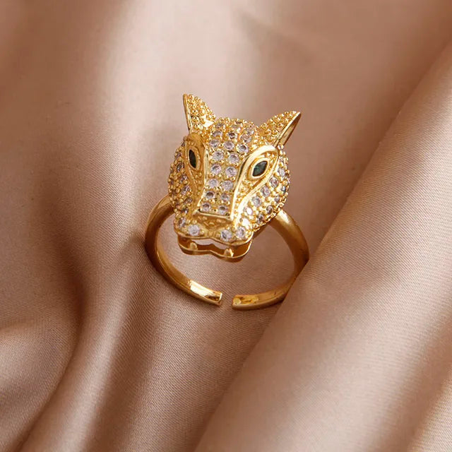 Eleganter Leopard-Kristallring für Damen - Perfekt für Partys und den täglichen Gebrauch
