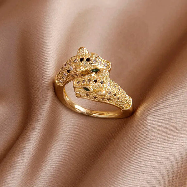 Eleganter Leopard-Kristallring für Damen - Perfekt für Partys und den täglichen Gebrauch