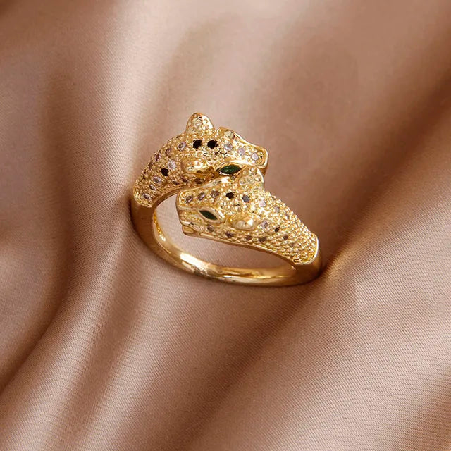 Eleganter Leopard-Kristallring für Damen - Perfekt für Partys und den täglichen Gebrauch