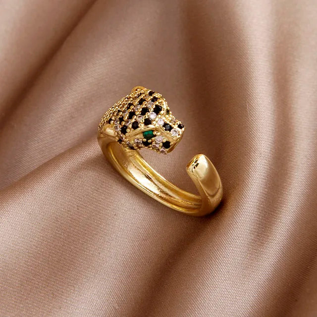 Eleganter Leopard-Kristallring für Damen - Perfekt für Partys und den täglichen Gebrauch