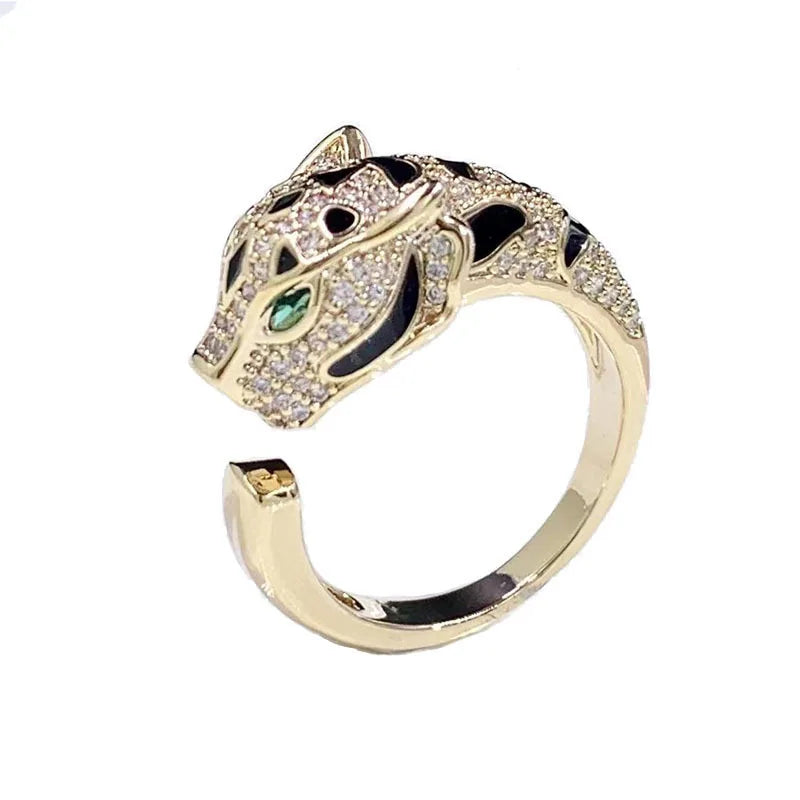 Eleganter Leopard-Kristallring für Damen - Perfekt für Partys und den täglichen Gebrauch