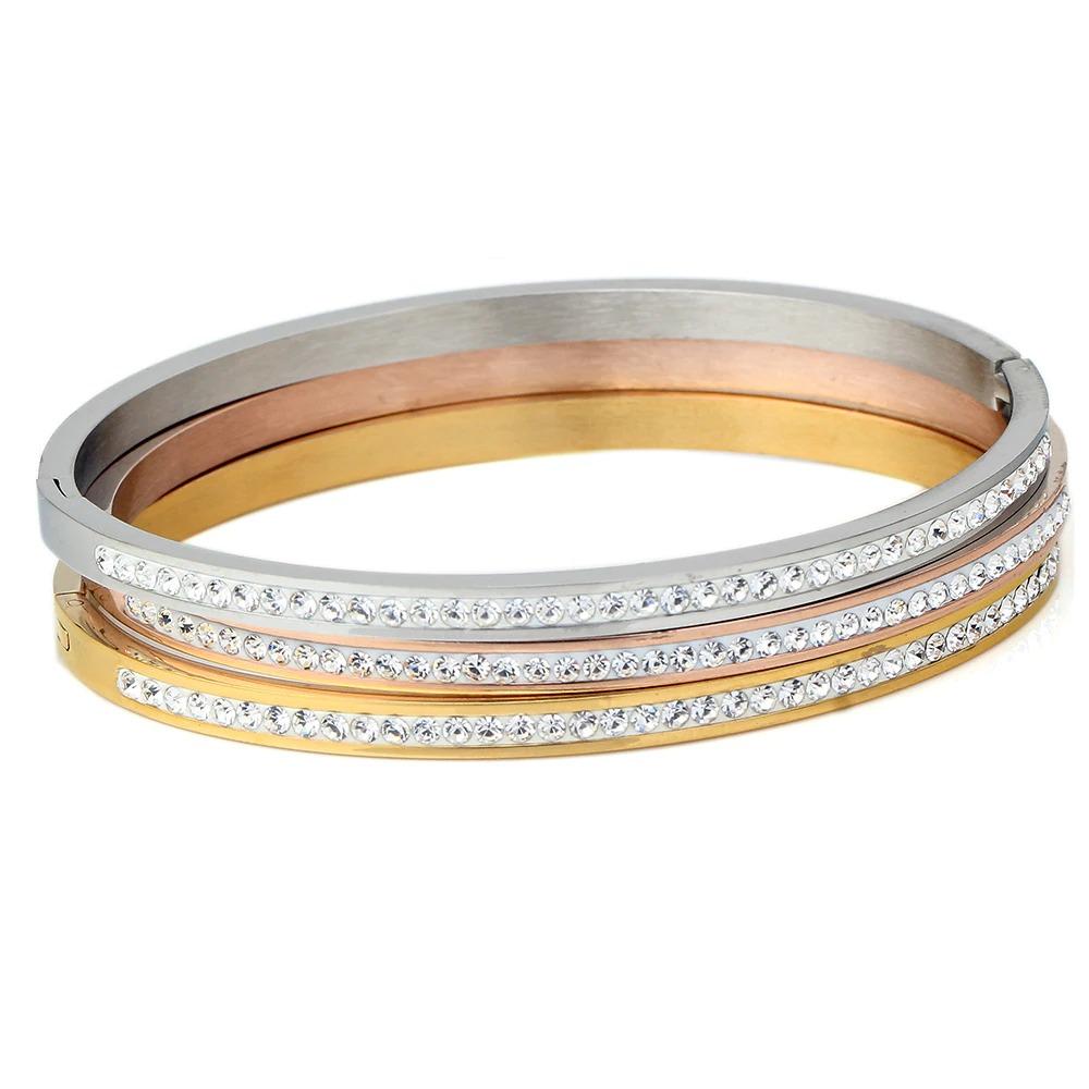 Klassiker Edelstahl Strass Armbänder Mit Narremangelarmbändern