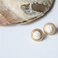 Klassische Vintage Marmor Round Ohrringe