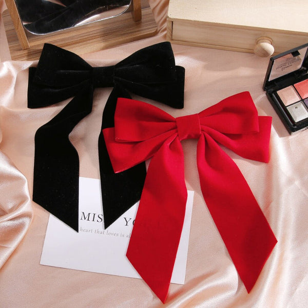 Edel Samt Ribbon Bowknot Barrette Hair Clips