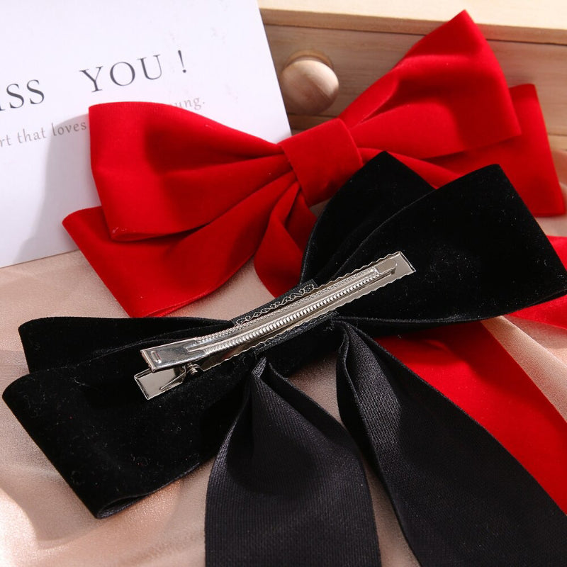 Edel Samt Ribbon Bowknot Barrette Hair Clips