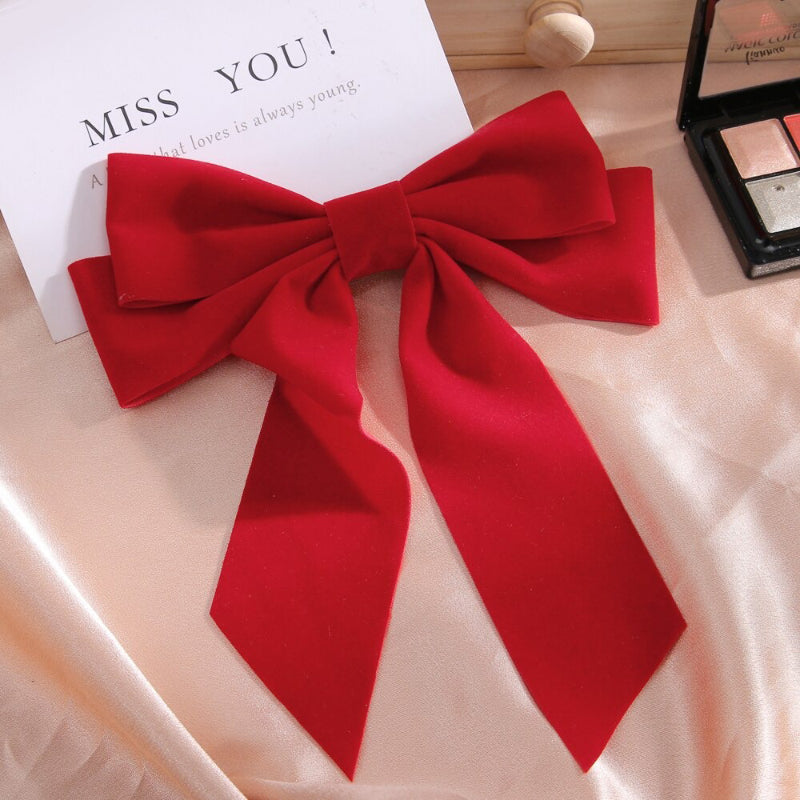 Edel Samt Ribbon Bowknot Barrette Hair Clips