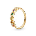 Goldener Ring mit farbigen Unendlichkeitssteinen für Frauen - Schmuckgeschenk für modebewusste Liebhaberinnen