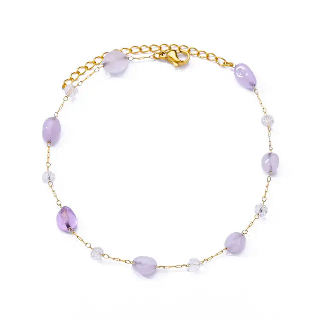 Bunte Boho Drops Fußkettchen für Frauen Goldfarbenes Edelstahl Fußkettchen Luxuriöser Hochzeitsschmuck Geschenk Kostenloser Versand