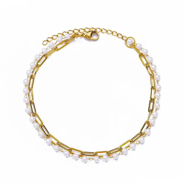 Bunte Boho Drops Fußkettchen für Frauen Goldfarbenes Edelstahl Fußkettchen Luxuriöser Hochzeitsschmuck Geschenk Kostenloser Versand