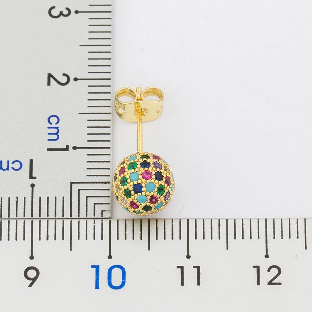 Bunte Strass Ohrringe Besetzt Disco Ball Ohrringe