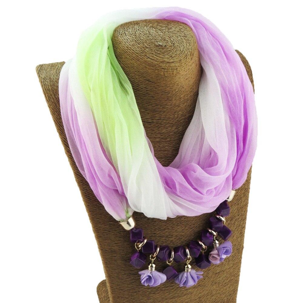 Buntes Sommer Chiffon Schal Mit Geometrischen Blumenperlen