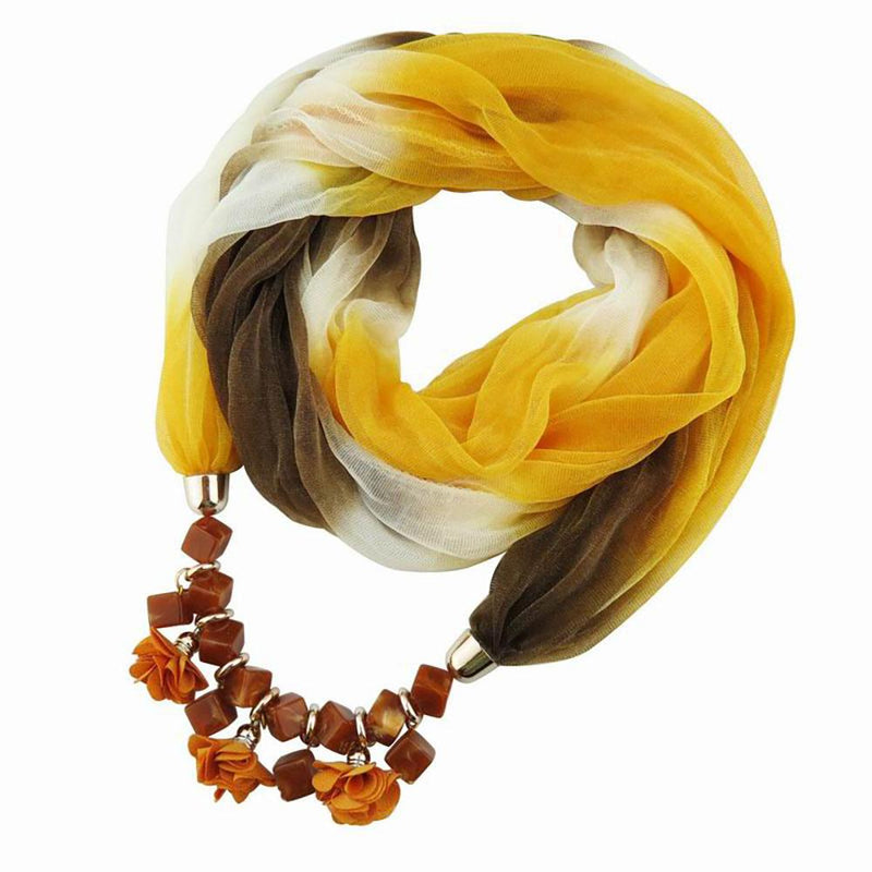 Buntes Sommer Chiffon Schal Mit Geometrischen Blumenperlen