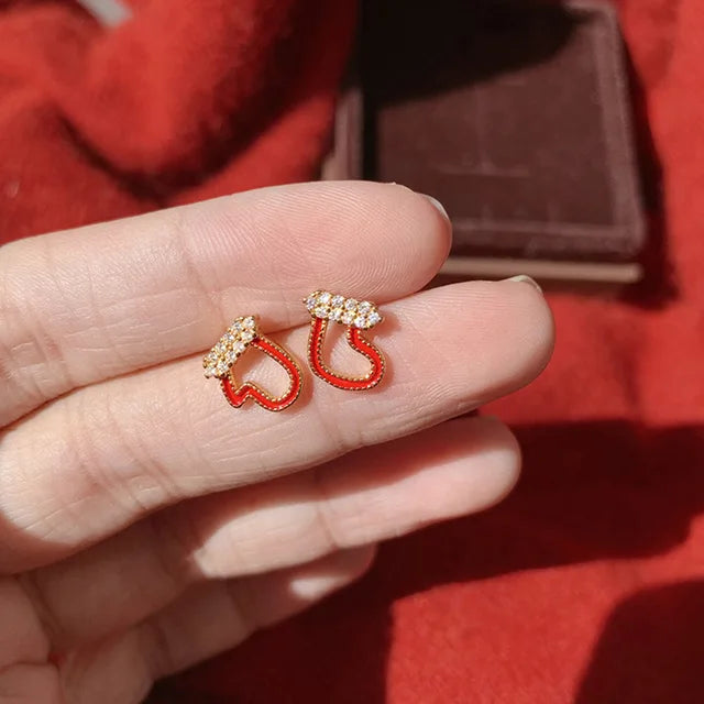 Bunte Zirkon Weihnachtsbaum Ohrringe für Frauen Funkelnde Kristall Schneeflocke Elch Ohrringe Mädchen Neujahrsfeiertag Schmuckgeschenke