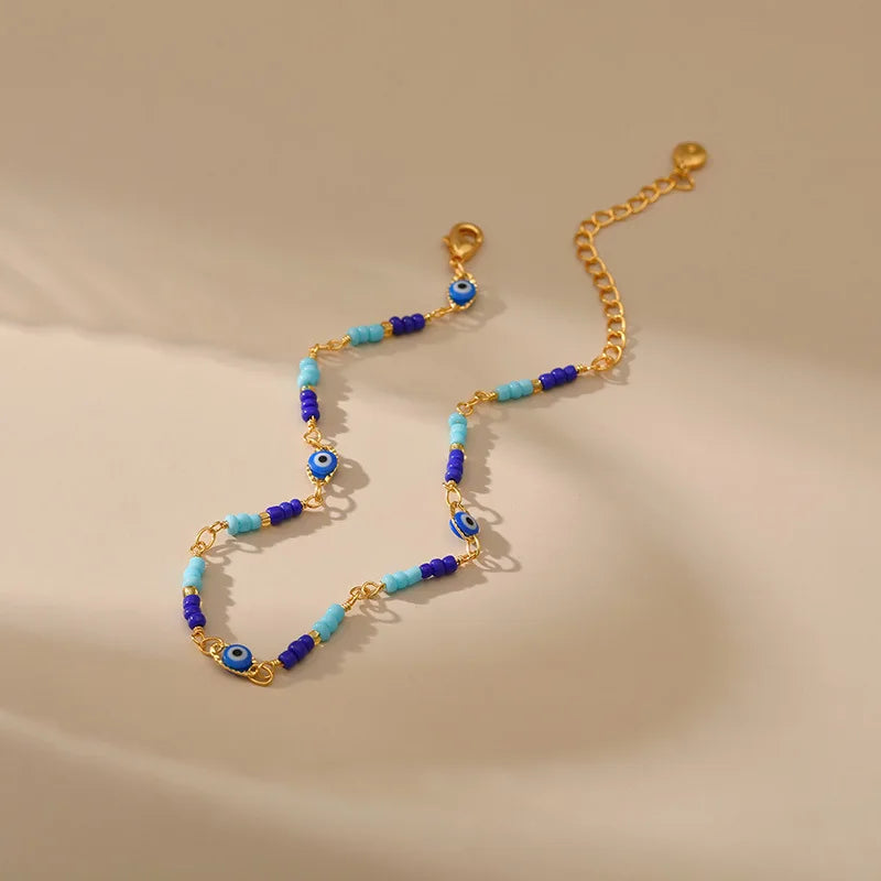 18k Gold Plated Eye Anklet - Trendy and Versatile Women's Jewelry