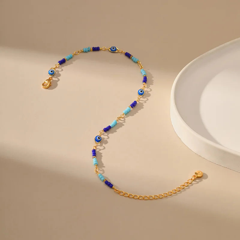 18k Gold Plated Eye Anklet - Trendy and Versatile Women's Jewelry