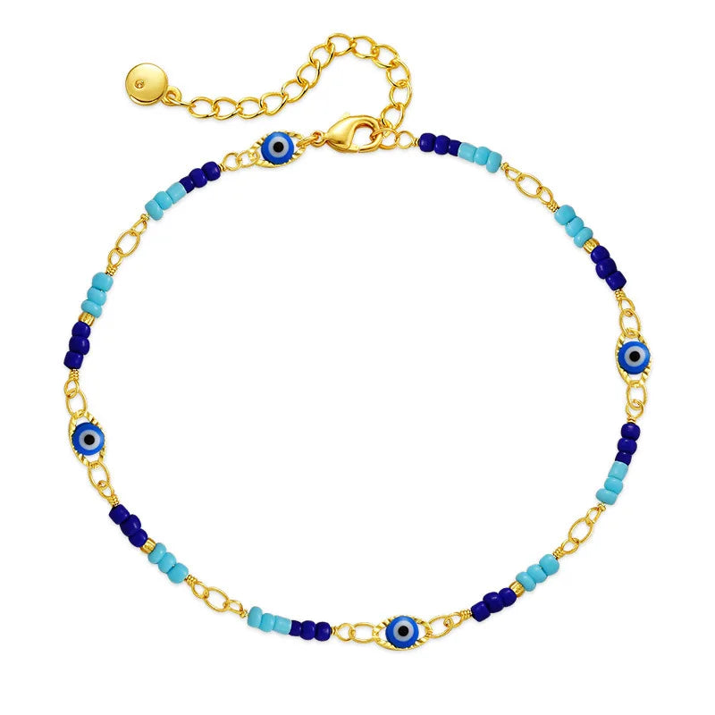 18k Gold Plated Eye Anklet - Trendy and Versatile Women's Jewelry