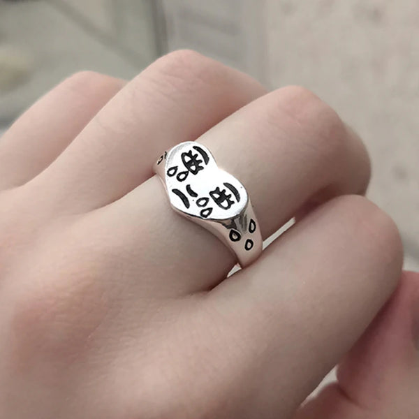 Kreative Cry Face Ringe für Frauen - Trendiger Modeschmuck - Verstellbarer Ring - Schmuck für Damen - Geschenke für Bar und Nachtclub