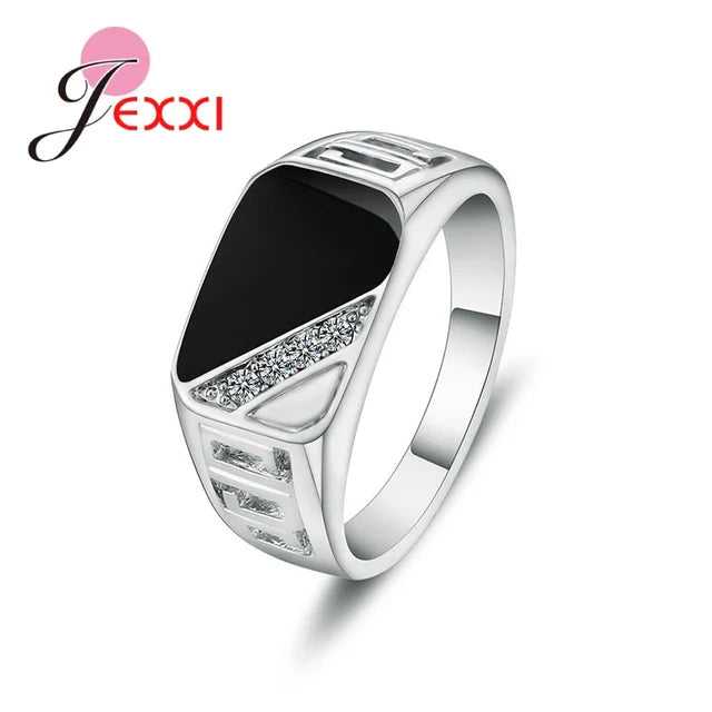 Dreieckiger Ring aus 925er Sterlingsilber | Silberringe mit Zirkonia