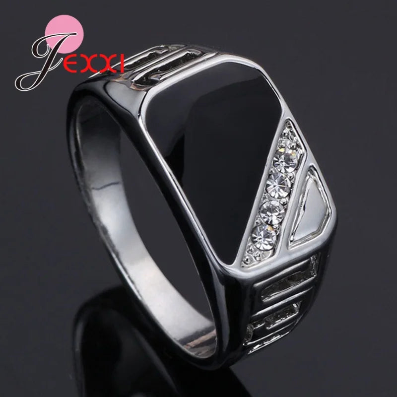 Dreieckiger Ring aus 925er Sterlingsilber | Silberringe mit Zirkonia